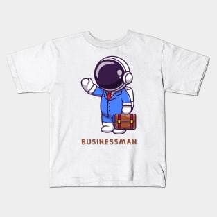 Cute astronaut businessman cartoon Kids T-Shirt